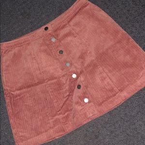 Pink Corduroy Skirt